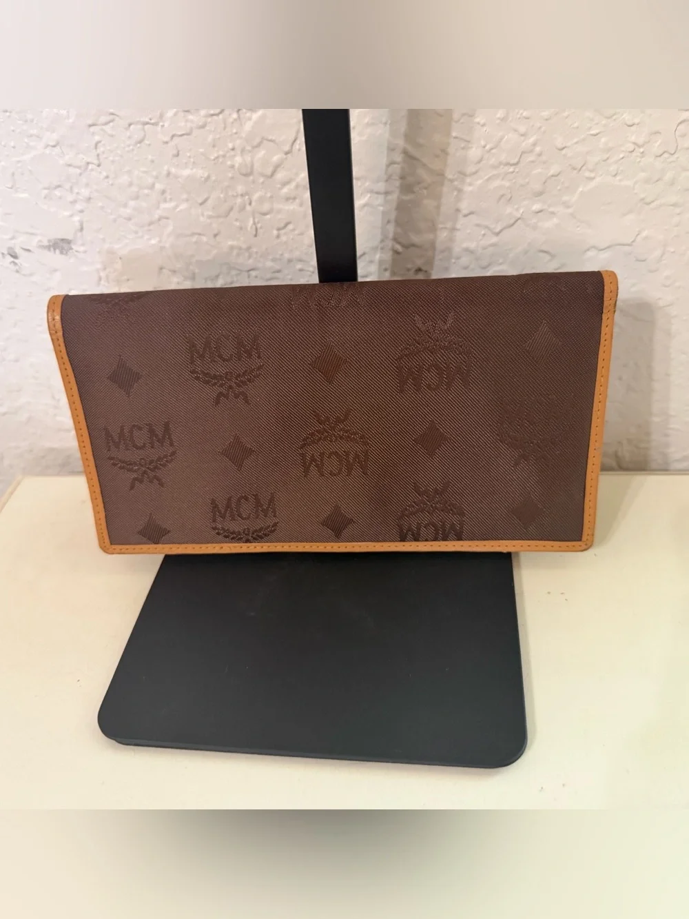 MCM Dark Brown Logo-Print Wallet